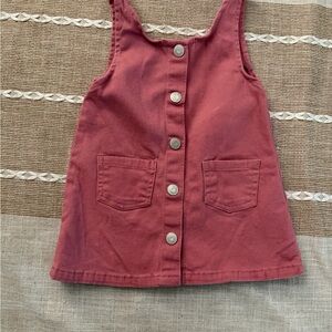 Button-Front Sleeveless Dress in Mauve